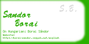 sandor borai business card