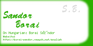 sandor borai business card